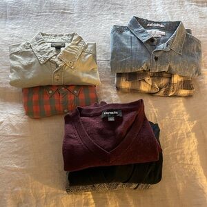 Lot of Men’s Button Down Shirts and Sweaters